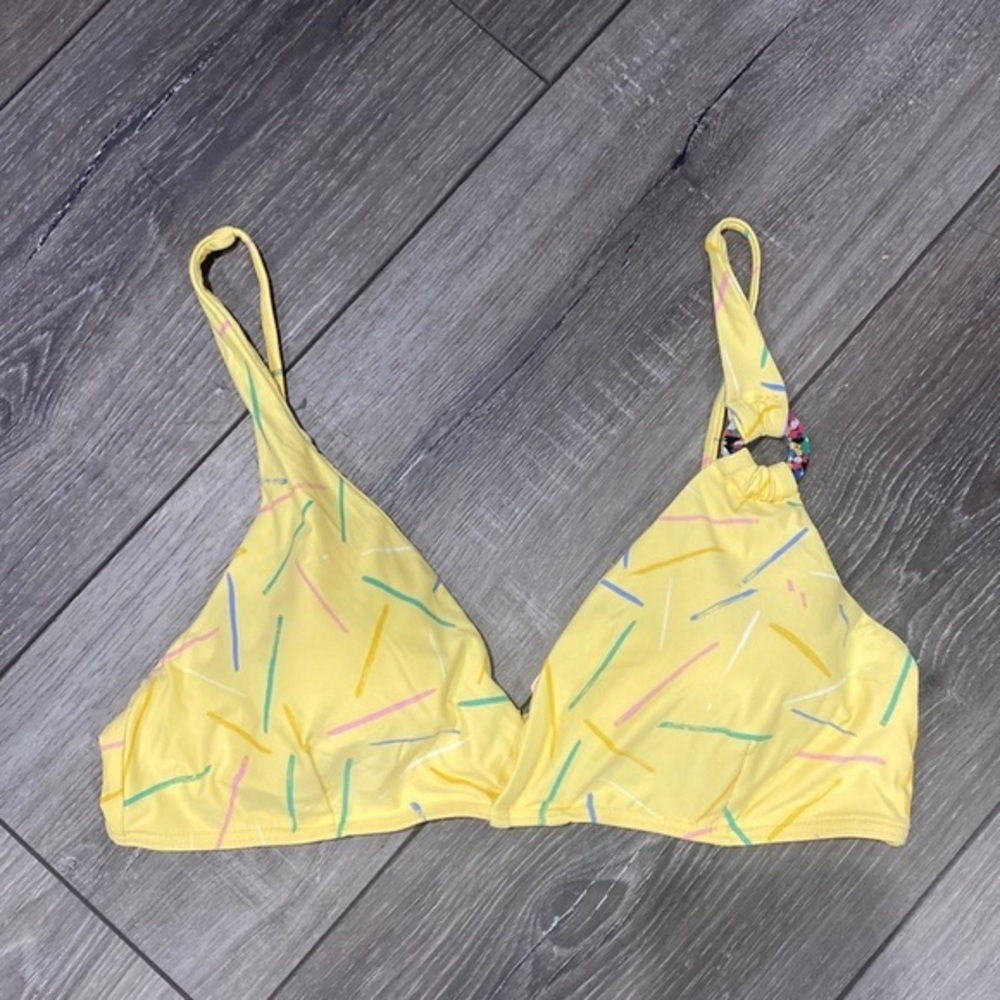 NWOT! Onia Yellow Sprinkle Printed‎ Bikini Top